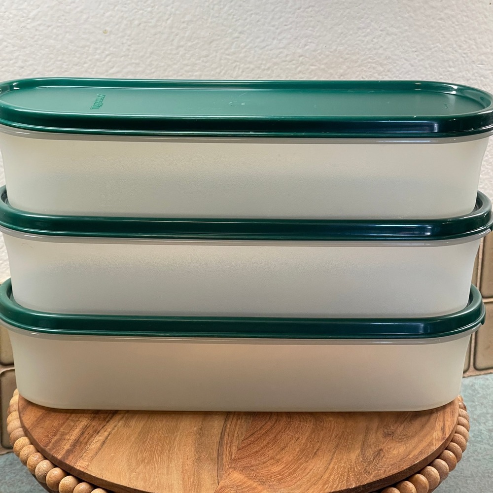 Vintage Tupperware #1 Modular Mates Ovals with Green Seals/Lids